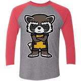 T-Shirts Premium Heather/ Vintage Red / X-Small Angry Racoon Triblend 3/4 Sleeve