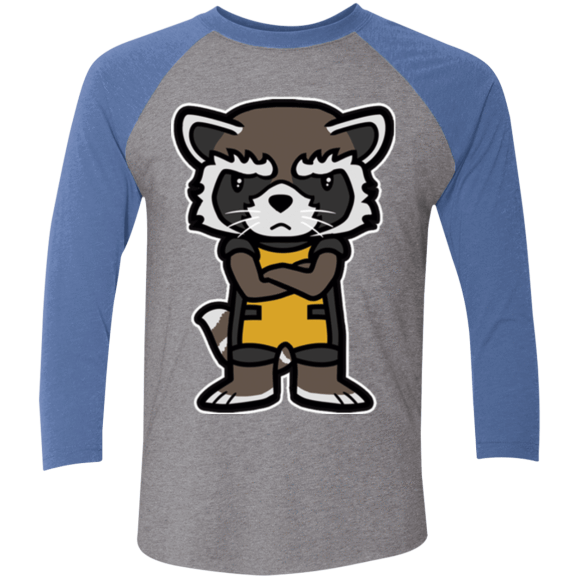T-Shirts Premium Heather/ Vintage Royal / X-Small Angry Racoon Triblend 3/4 Sleeve
