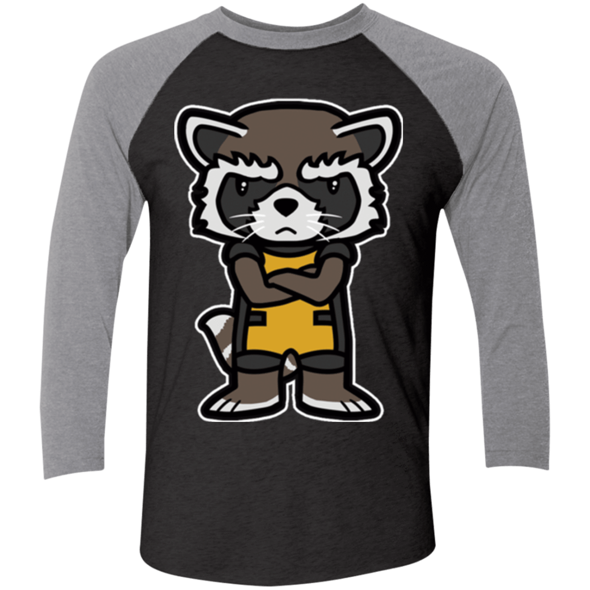 T-Shirts Vintage Black/Premium Heather / X-Small Angry Racoon Triblend 3/4 Sleeve