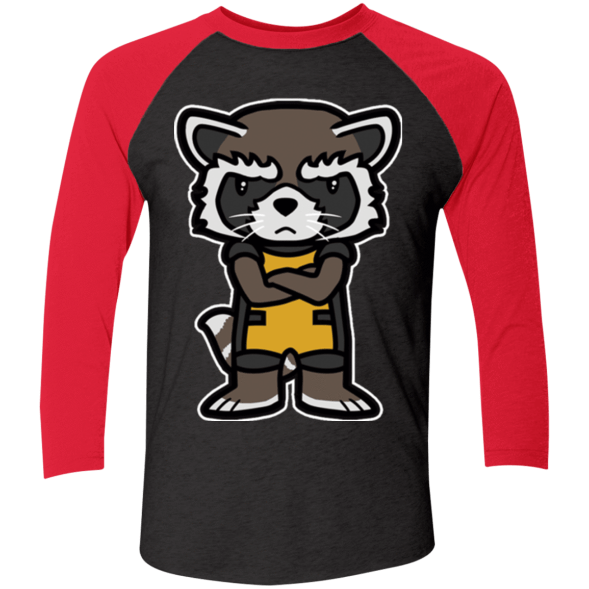 T-Shirts Vintage Black/Vintage Red / X-Small Angry Racoon Triblend 3/4 Sleeve