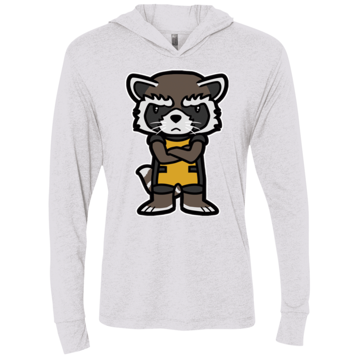 T-Shirts Heather White / X-Small Angry Racoon Triblend Long Sleeve Hoodie Tee