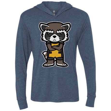 T-Shirts Indigo / X-Small Angry Racoon Triblend Long Sleeve Hoodie Tee
