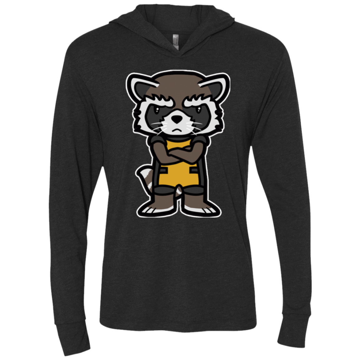 T-Shirts Vintage Black / X-Small Angry Racoon Triblend Long Sleeve Hoodie Tee