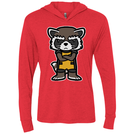 T-Shirts Vintage Red / X-Small Angry Racoon Triblend Long Sleeve Hoodie Tee