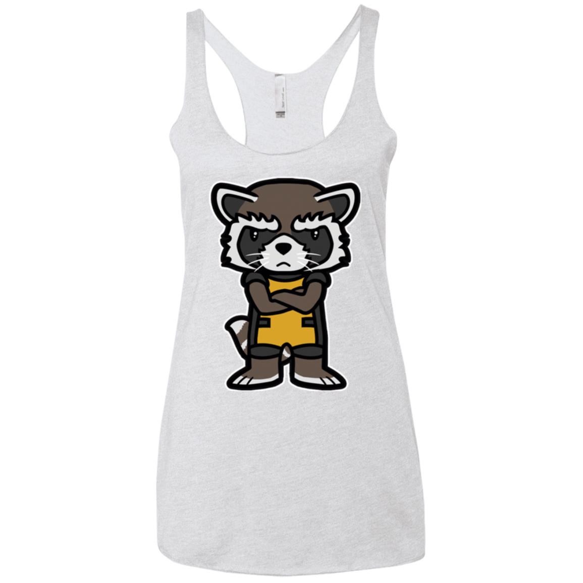 T-Shirts Heather White / X-Small Angry Racoon Women's Triblend Racerback Tank