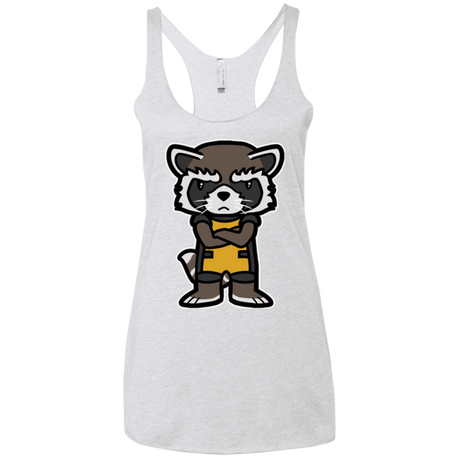 T-Shirts Heather White / X-Small Angry Racoon Women's Triblend Racerback Tank