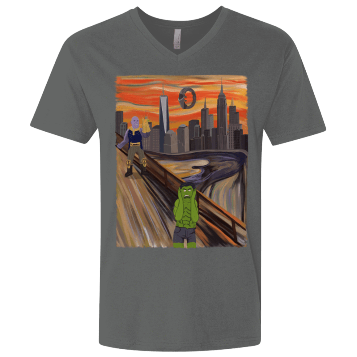 T-Shirts Heavy Metal / X-Small Angry Scream Men's Premium V-Neck