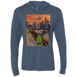 T-Shirts Indigo / X-Small Angry Scream Triblend Long Sleeve Hoodie Tee