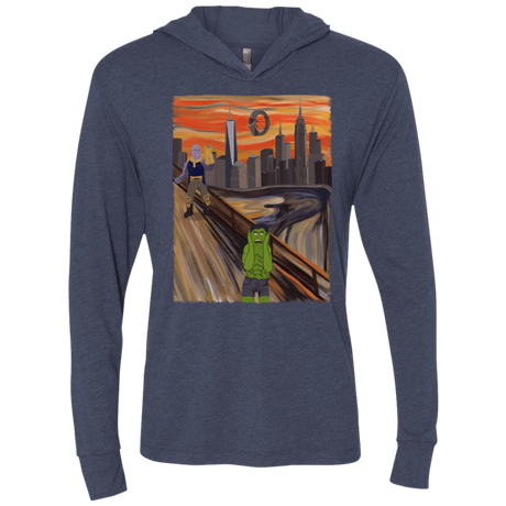 T-Shirts Vintage Navy / X-Small Angry Scream Triblend Long Sleeve Hoodie Tee