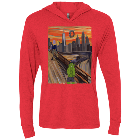 T-Shirts Vintage Red / X-Small Angry Scream Triblend Long Sleeve Hoodie Tee