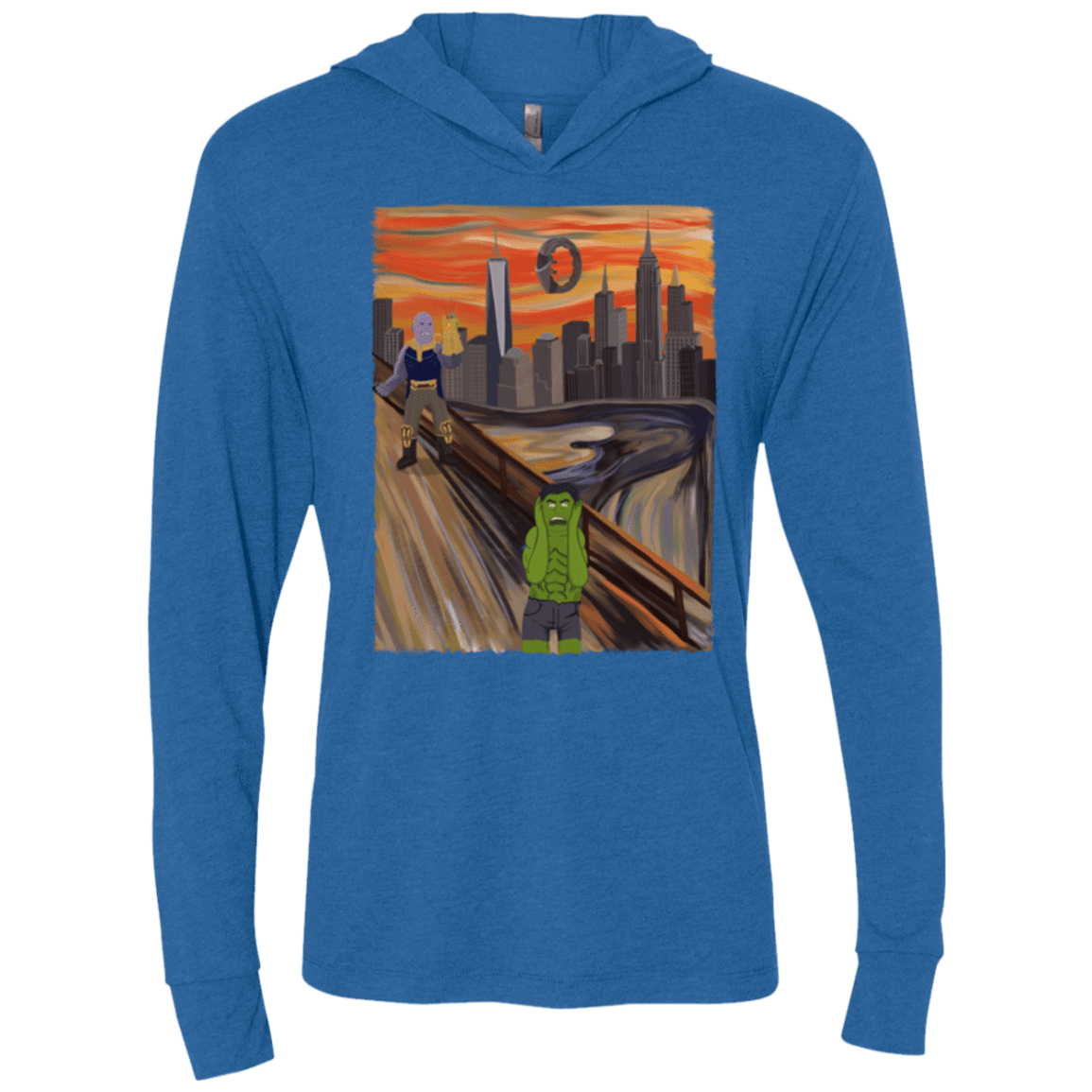 T-Shirts Vintage Royal / X-Small Angry Scream Triblend Long Sleeve Hoodie Tee