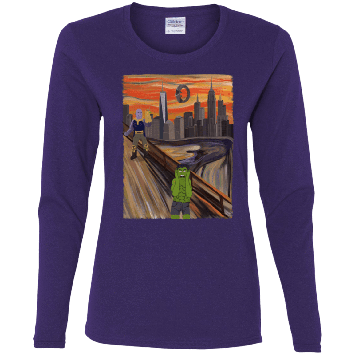 T-Shirts Purple / S Angry Scream Women's Long Sleeve T-Shirt