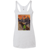 T-Shirts Heather White / X-Small Angry Scream Women's Triblend Racerback Tank