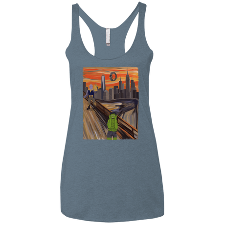 T-Shirts Indigo / X-Small Angry Scream Women's Triblend Racerback Tank