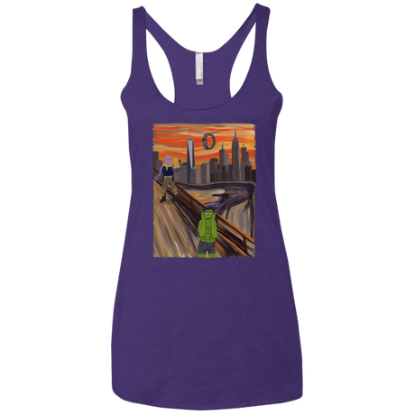 T-Shirts Purple Rush / X-Small Angry Scream Women's Triblend Racerback Tank