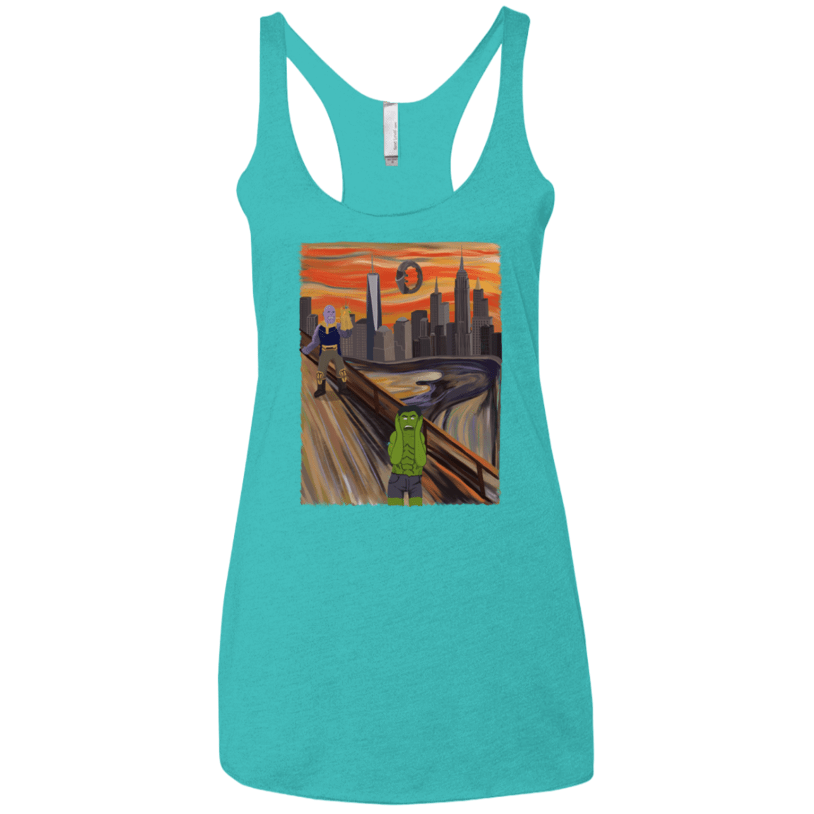 T-Shirts Tahiti Blue / X-Small Angry Scream Women's Triblend Racerback Tank