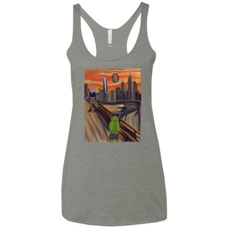 T-Shirts Venetian Grey / X-Small Angry Scream Women's Triblend Racerback Tank