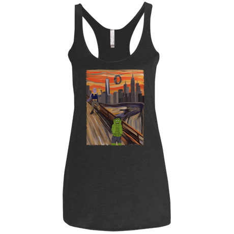 T-Shirts Vintage Black / X-Small Angry Scream Women's Triblend Racerback Tank