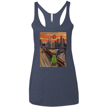 T-Shirts Vintage Navy / X-Small Angry Scream Women's Triblend Racerback Tank