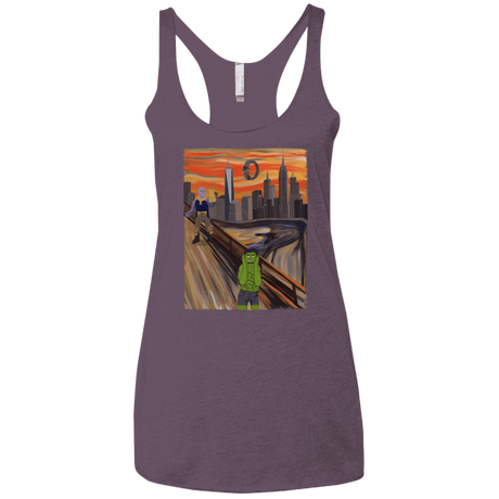 T-Shirts Vintage Purple / X-Small Angry Scream Women's Triblend Racerback Tank