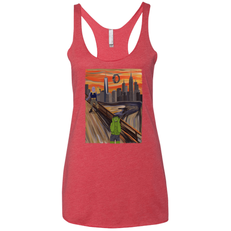 T-Shirts Vintage Red / X-Small Angry Scream Women's Triblend Racerback Tank