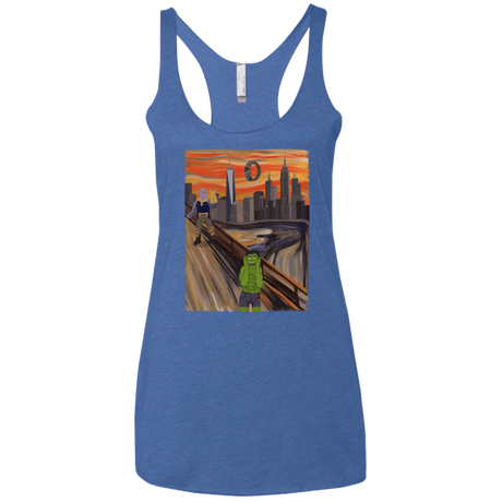 T-Shirts Vintage Royal / X-Small Angry Scream Women's Triblend Racerback Tank