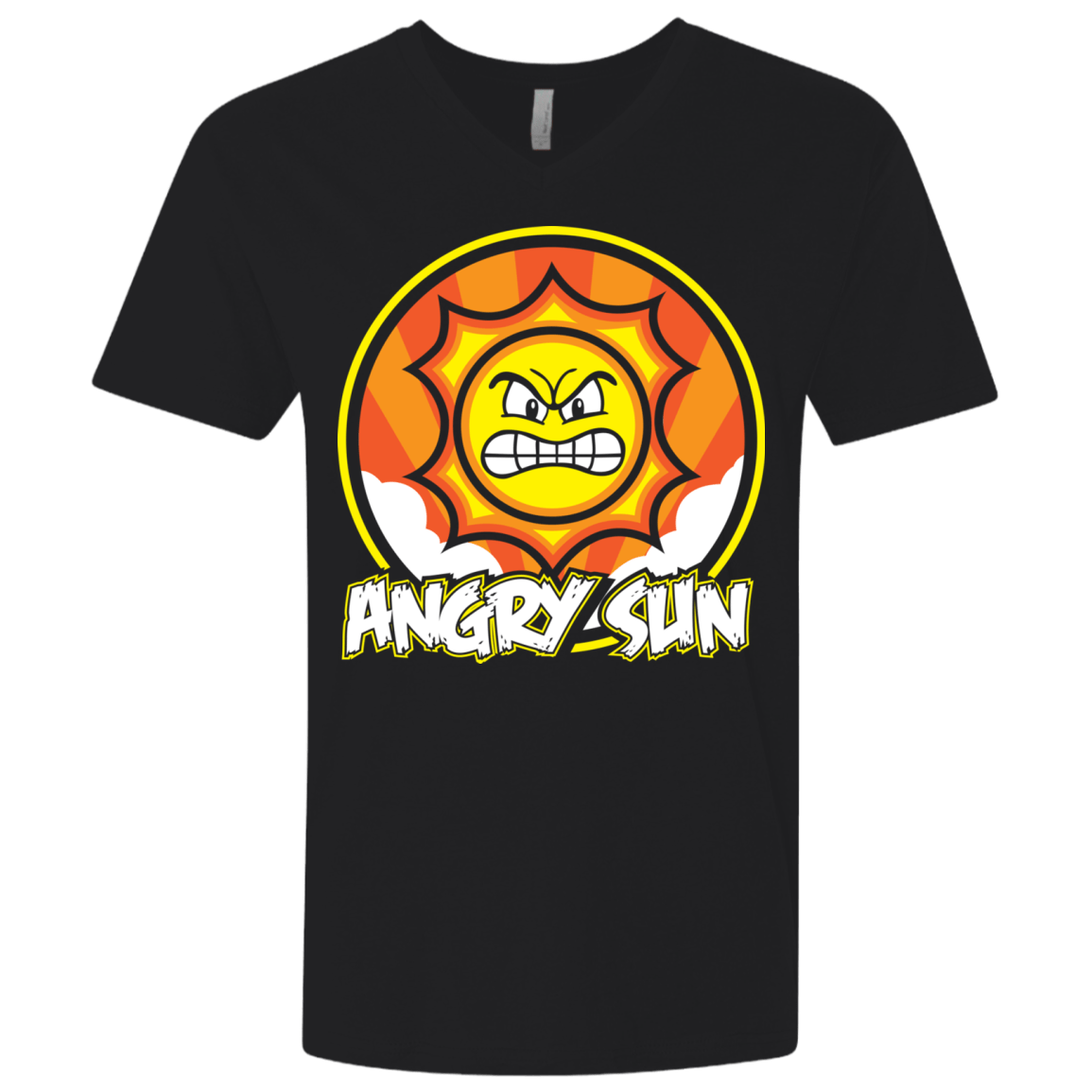 T-Shirts Black / X-Small Angry Sun Men's Premium V-Neck