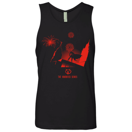 T-Shirts Black / Small Animated Vendetta Men's Premium Tank Top