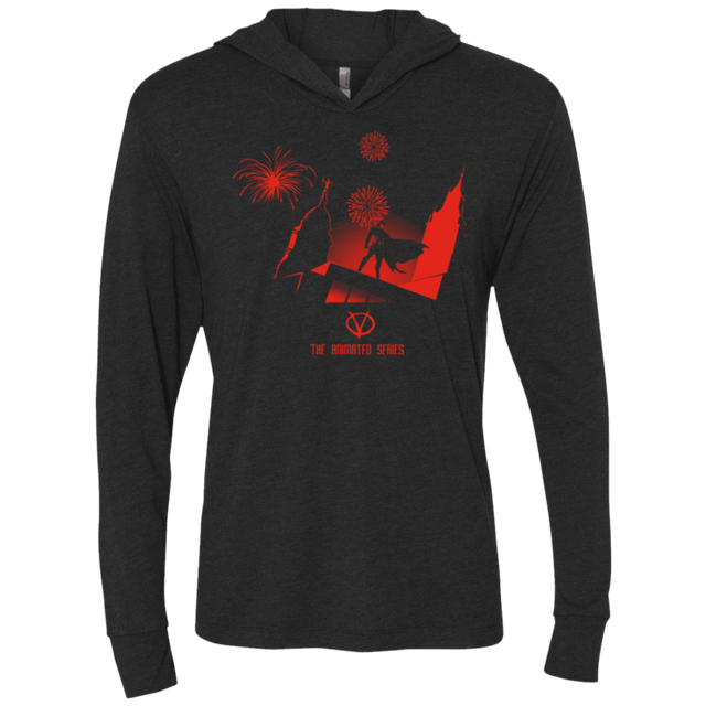 T-Shirts Vintage Black / X-Small Animated Vendetta Triblend Long Sleeve Hoodie Tee