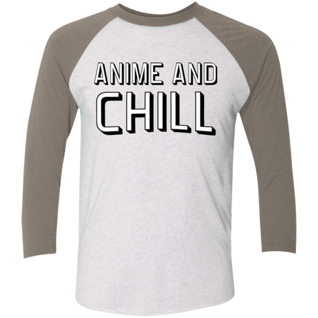 T-Shirts Heather White/Vintage Grey / X-Small Anime and chill Men's Triblend 3/4 Sleeve
