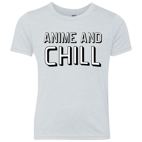 T-Shirts Heather White / YXS Anime and chill Youth Triblend T-Shirt