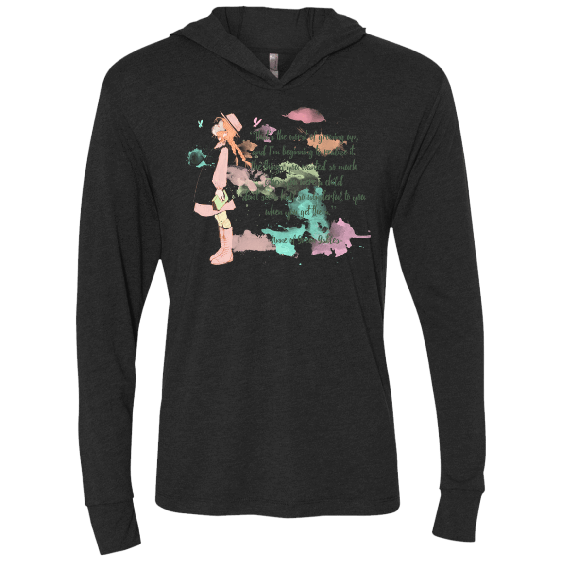 T-Shirts Vintage Black / X-Small Anne of Green Gables 5 Triblend Long Sleeve Hoodie Tee