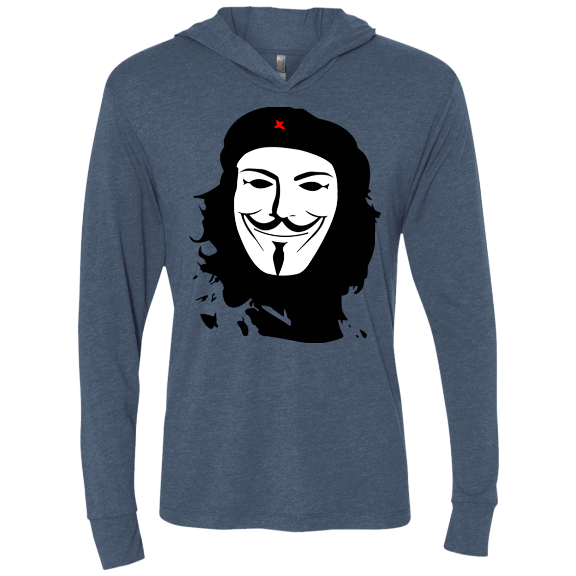 T-Shirts Indigo / X-Small Anonymous Guevara Triblend Long Sleeve Hoodie Tee