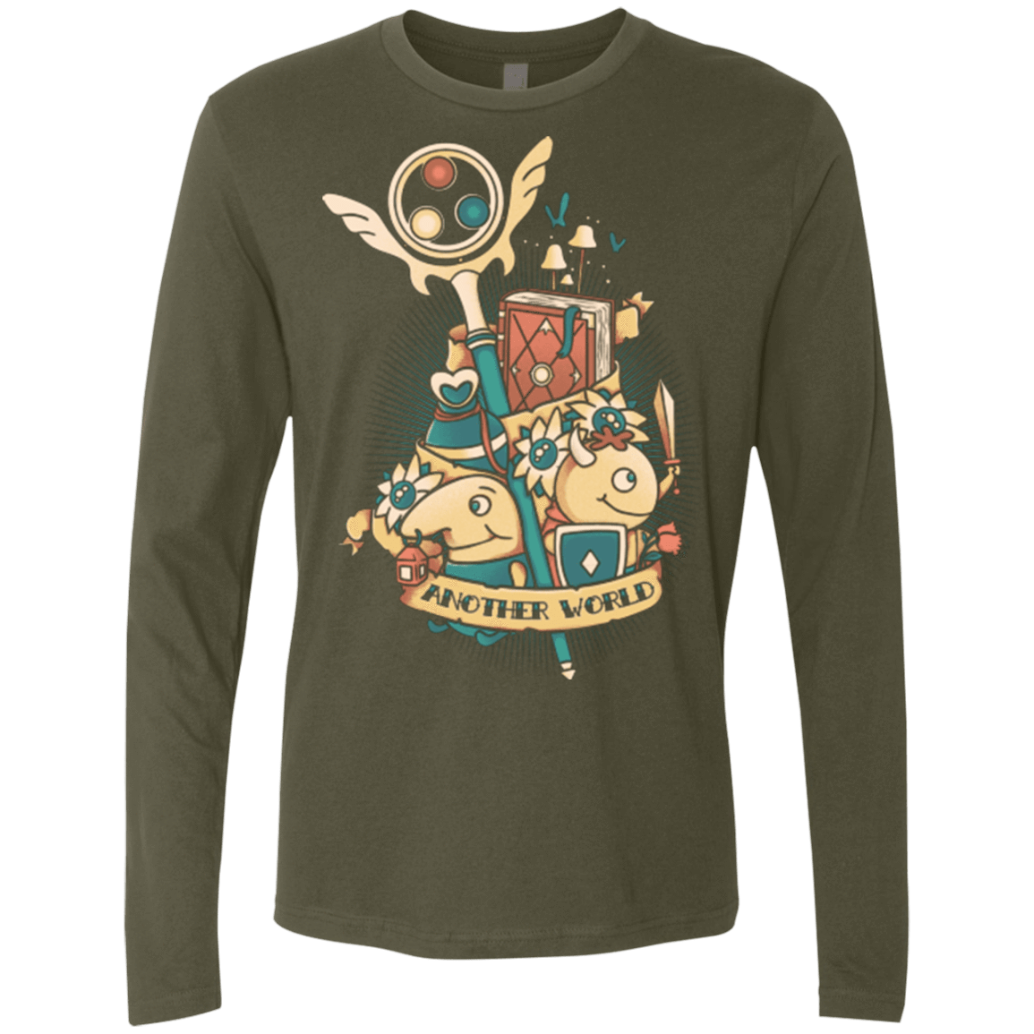 T-Shirts Military Green / Small Another world Men's Premium Long Sleeve