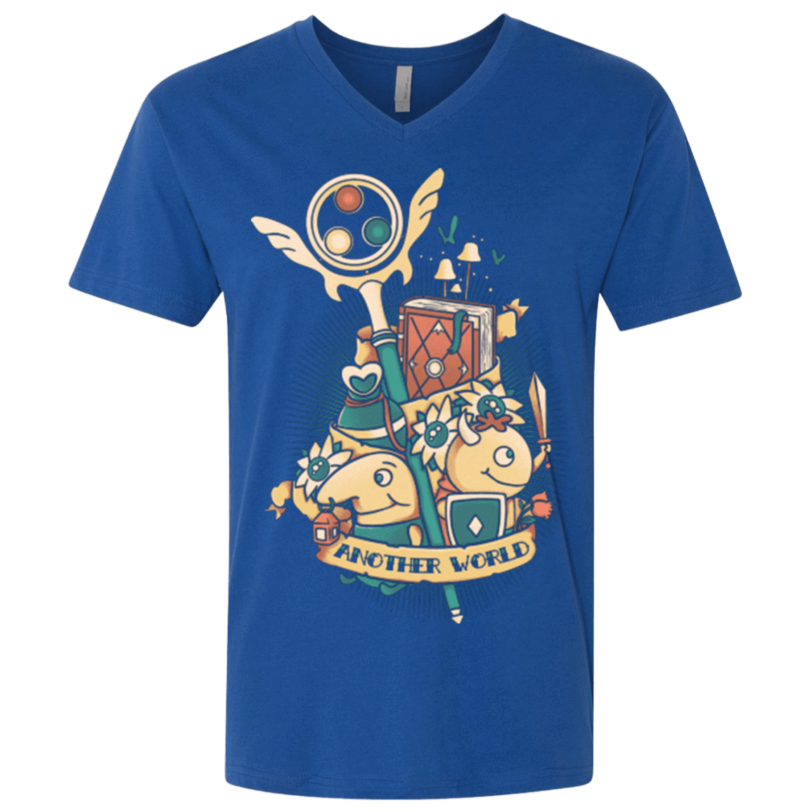 T-Shirts Royal / X-Small Another world Men's Premium V-Neck