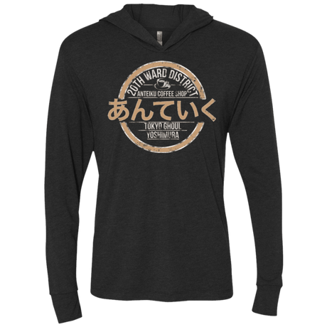 T-Shirts Vintage Black / X-Small Anteiku coffee shop Triblend Long Sleeve Hoodie Tee