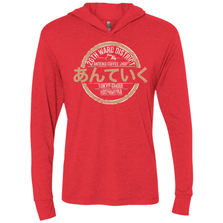 T-Shirts Vintage Red / X-Small Anteiku coffee shop Triblend Long Sleeve Hoodie Tee