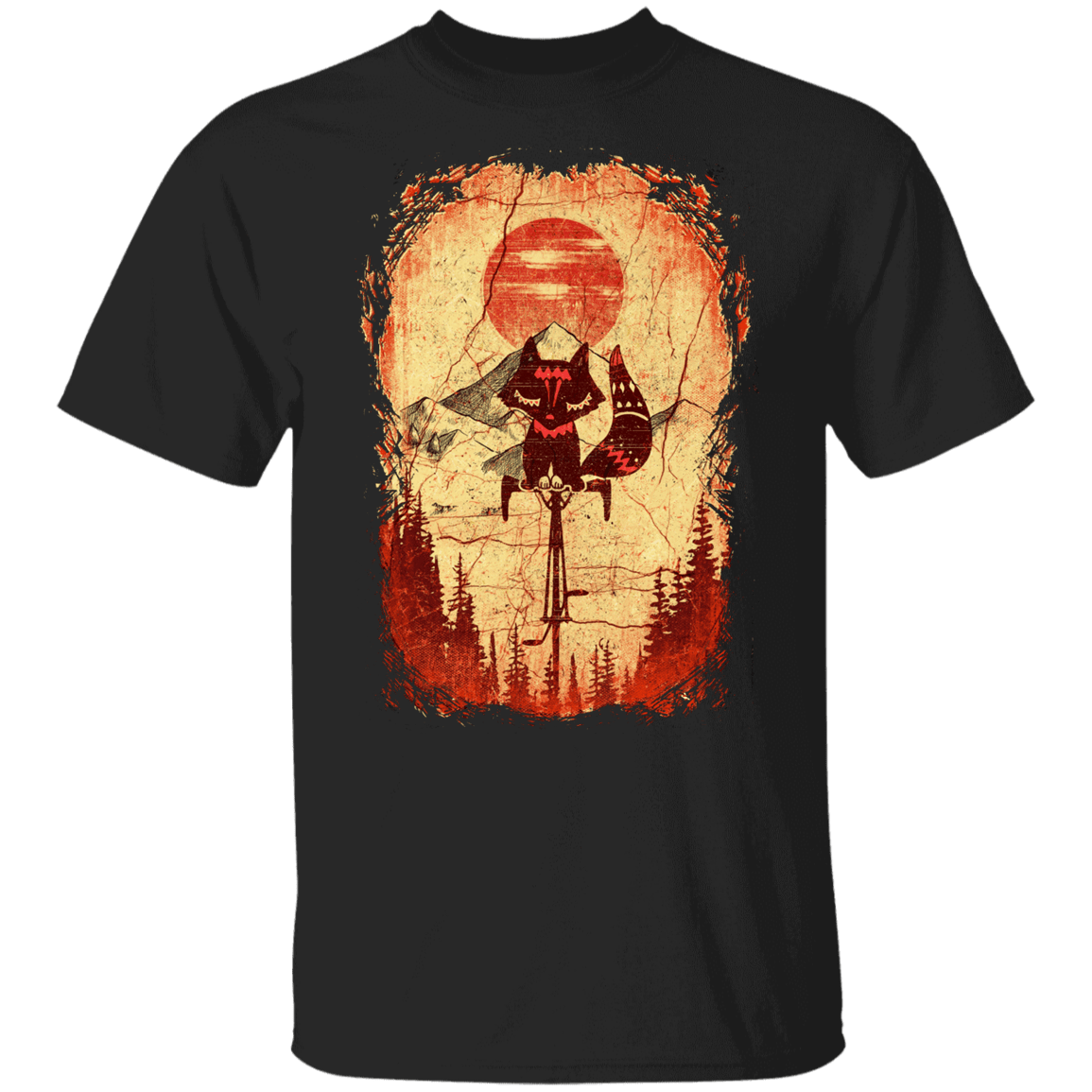T-Shirts Black / YXS Antique Fox On A Bike Youth T-Shirt