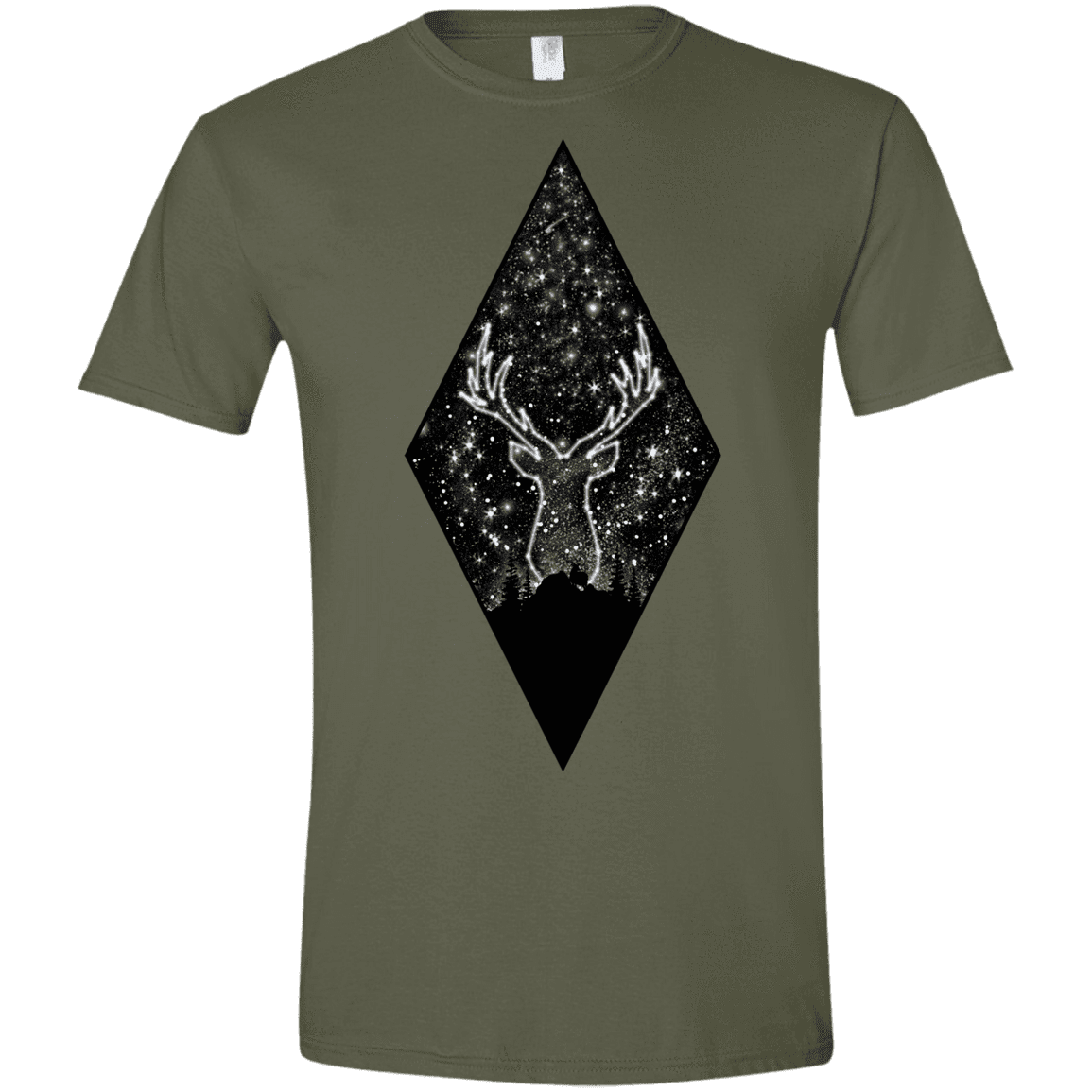 T-Shirts Military Green / S Antler Stars Men's Semi-Fitted Softstyle