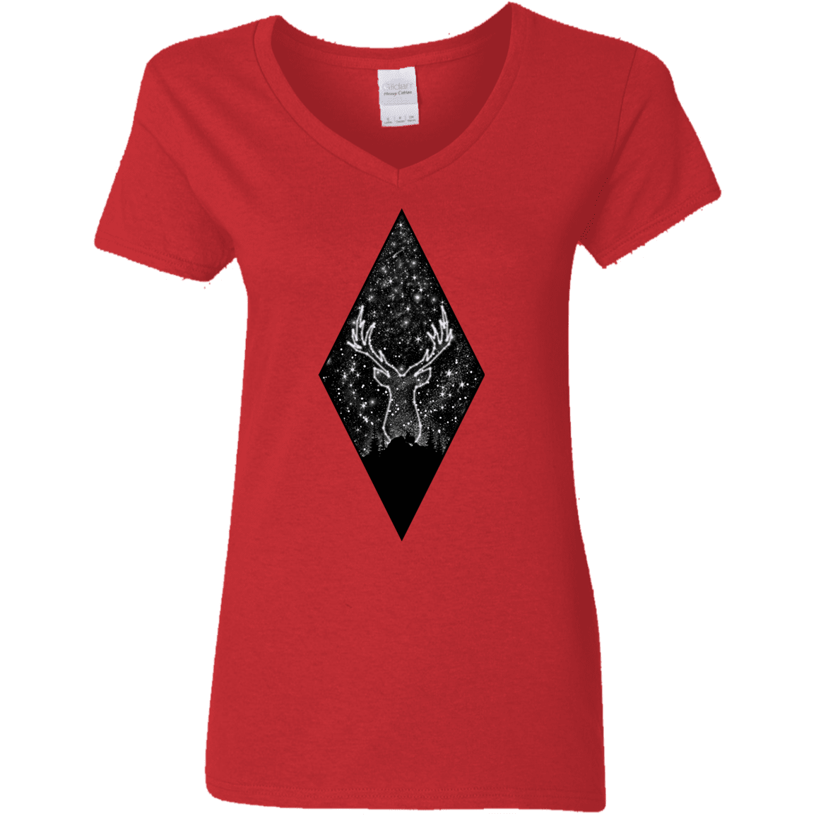 T-Shirts Red / S Antler Stars Women's V-Neck T-Shirt