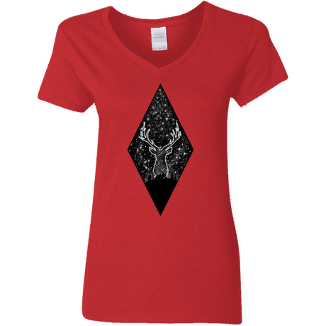 T-Shirts Red / S Antler Stars Women's V-Neck T-Shirt