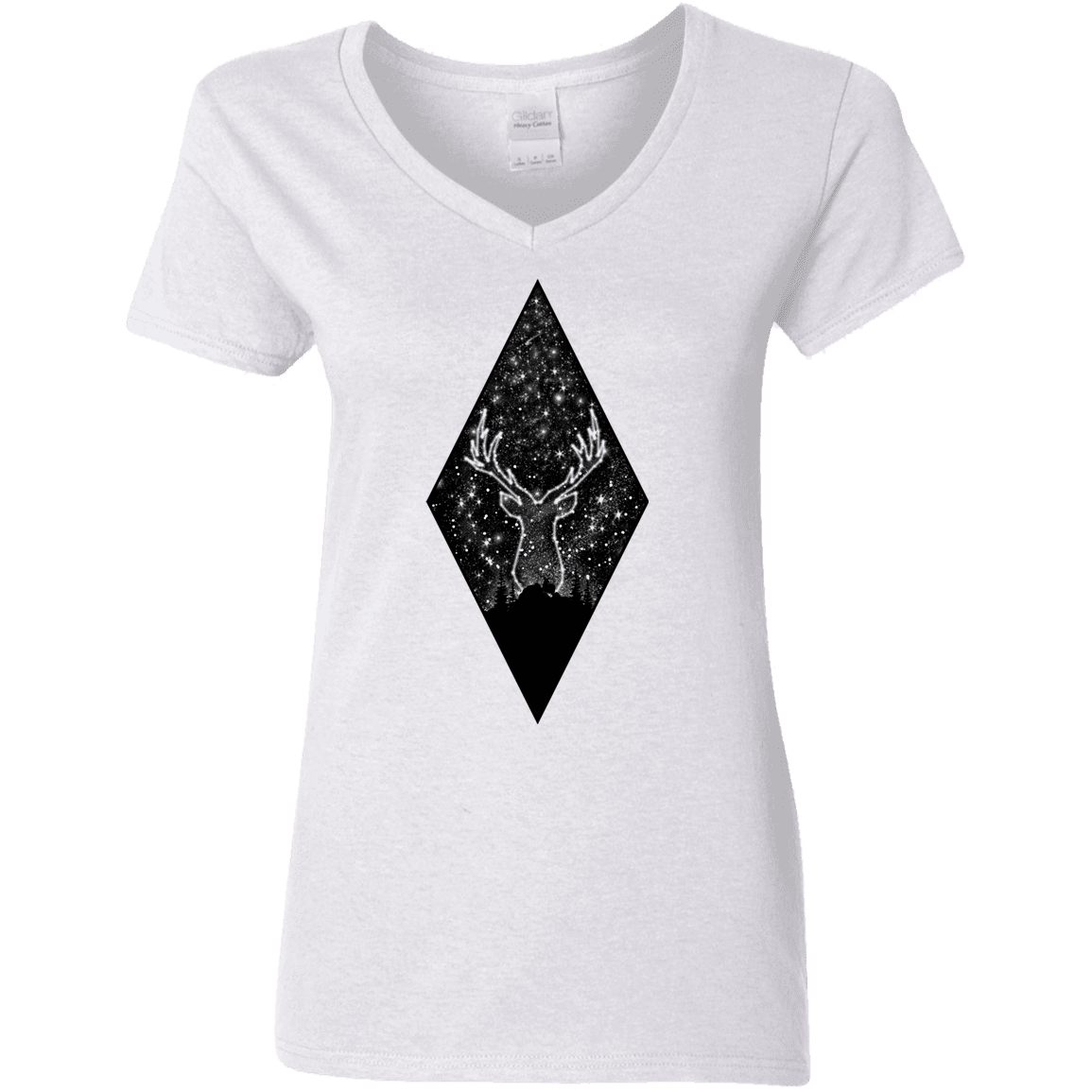 T-Shirts White / S Antler Stars Women's V-Neck T-Shirt