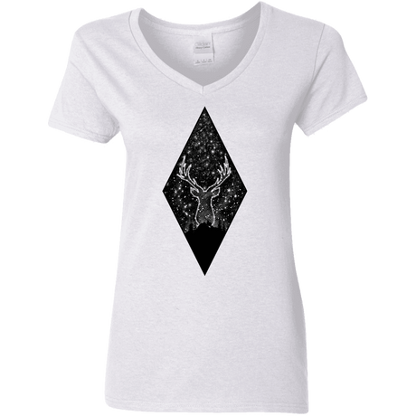 T-Shirts White / S Antler Stars Women's V-Neck T-Shirt