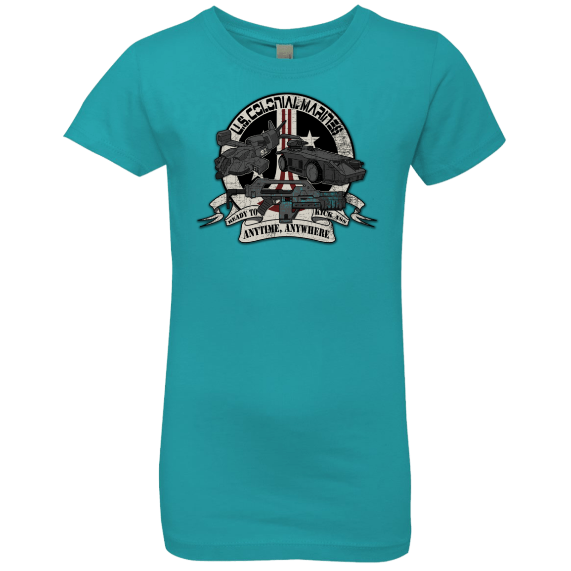 T-Shirts Tahiti Blue / YXS Anytime Anywhere Girls Premium T-Shirt