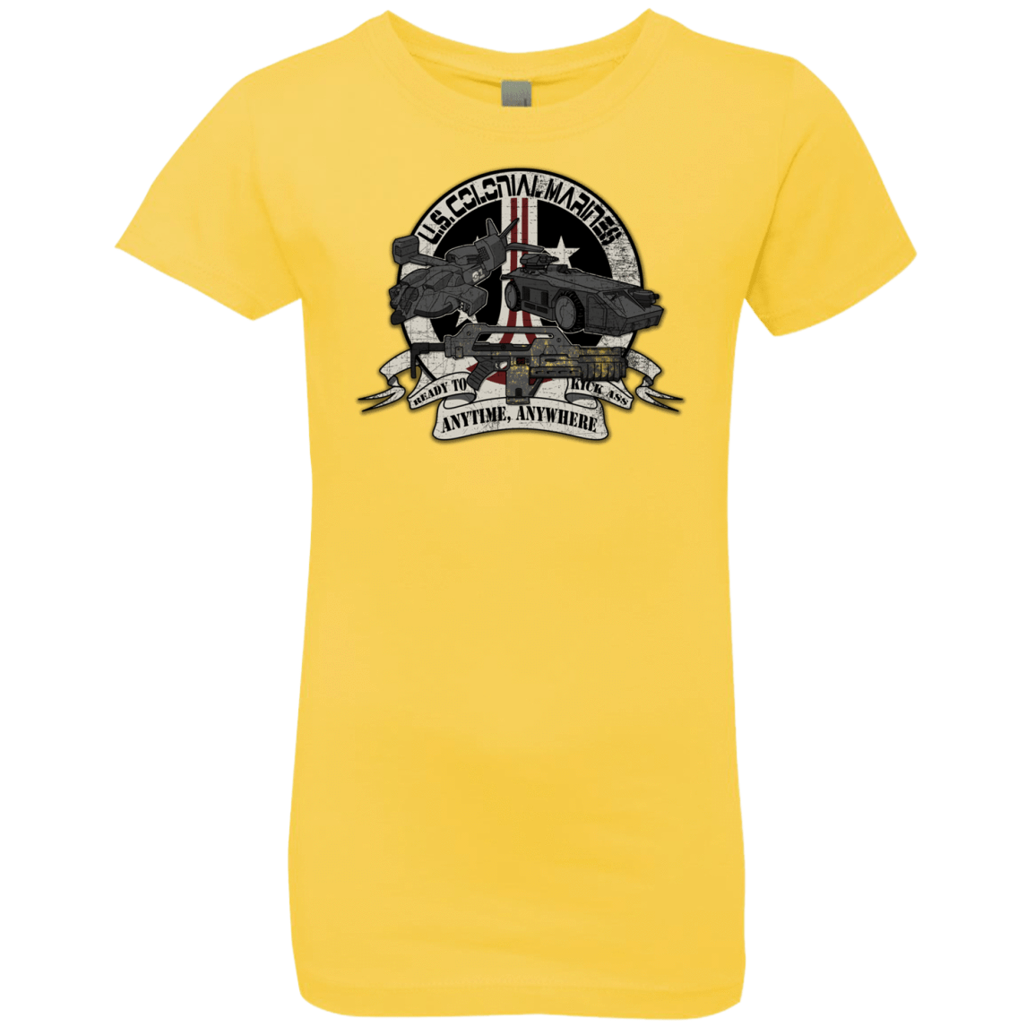 T-Shirts Vibrant Yellow / YXS Anytime Anywhere Girls Premium T-Shirt