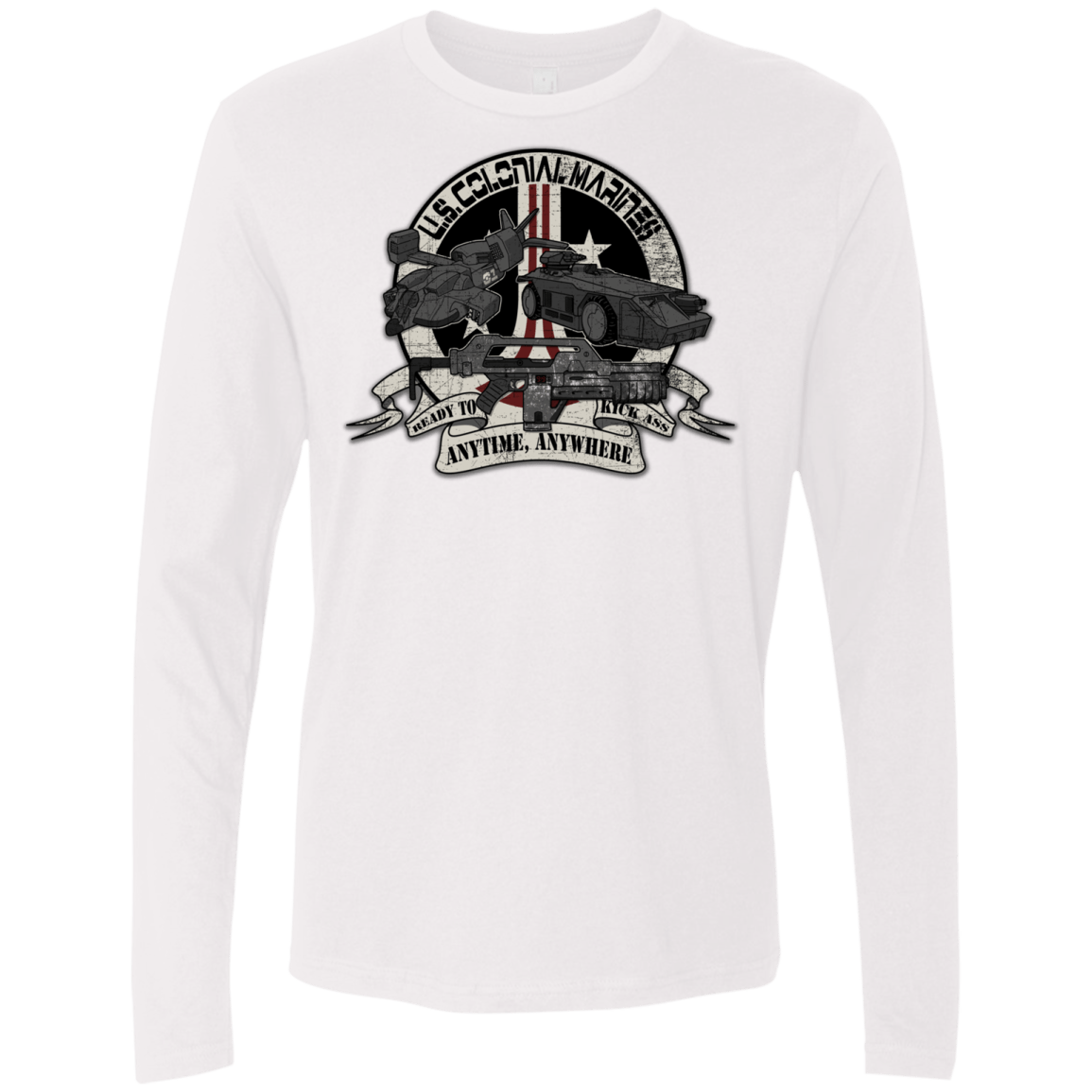 T-Shirts White / Small Anytime Anywhere Men's Premium Long Sleeve