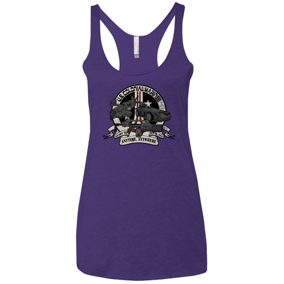 T-Shirts Purple / X-Small Anytime Anywhere Women's Triblend Racerback Tank