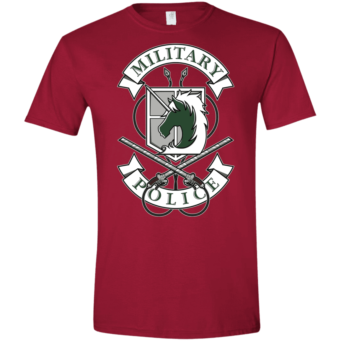 T-Shirts Cardinal Red / S AoT Military Police Men's Semi-Fitted Softstyle