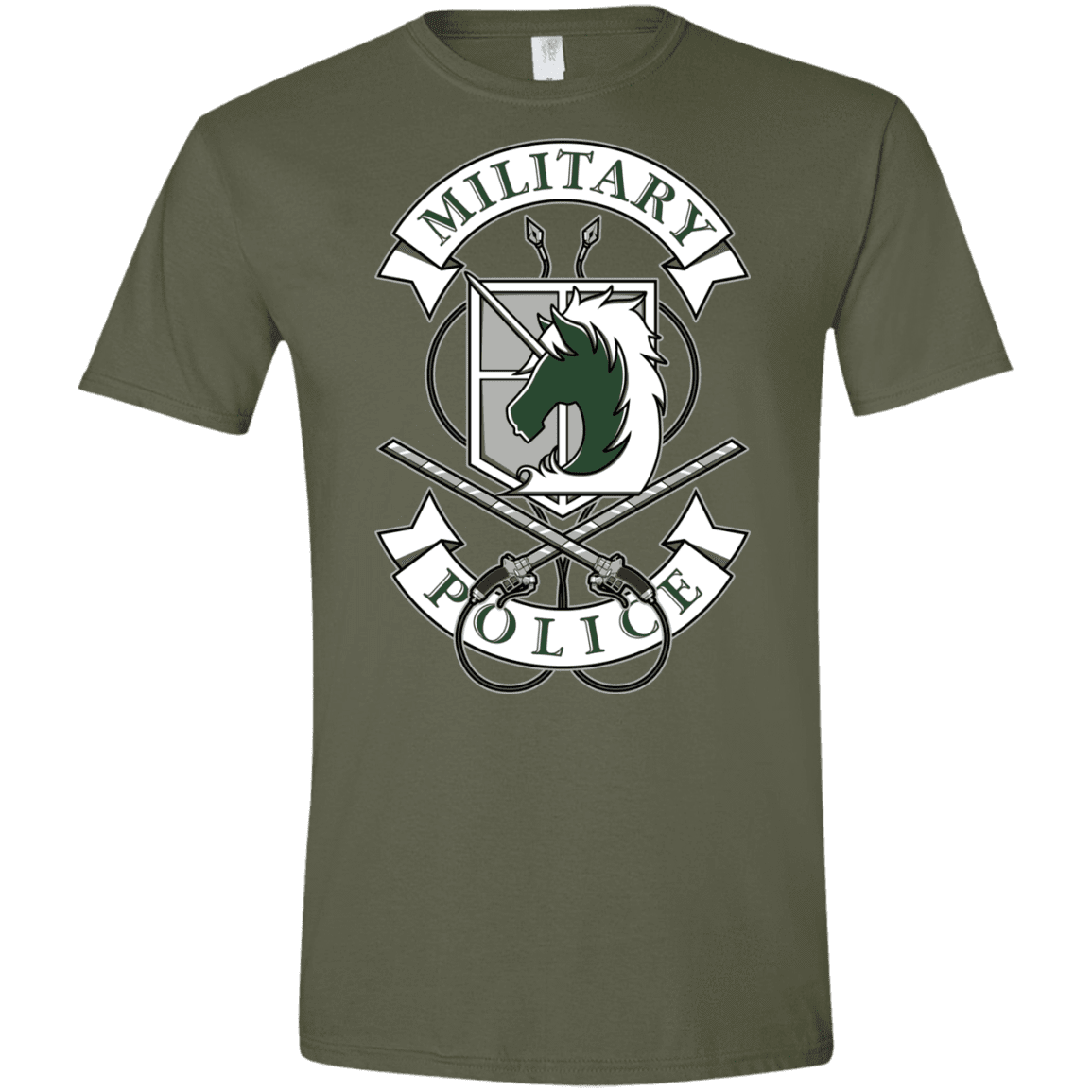 T-Shirts Military Green / S AoT Military Police Men's Semi-Fitted Softstyle