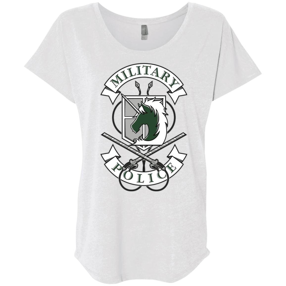 T-Shirts Heather White / X-Small AoT Military Police Triblend Dolman Sleeve